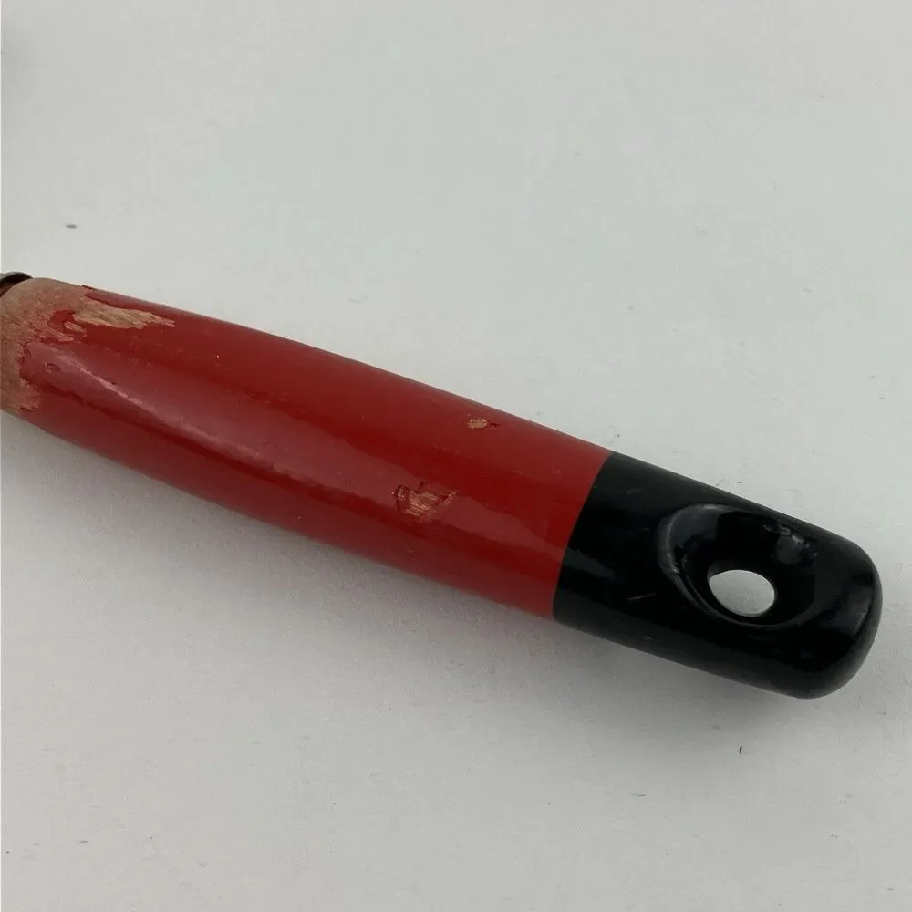 Vintage MCM Tomato Holland Red/Black Wood Handle Tomato Slicer 10 Blade EUC
